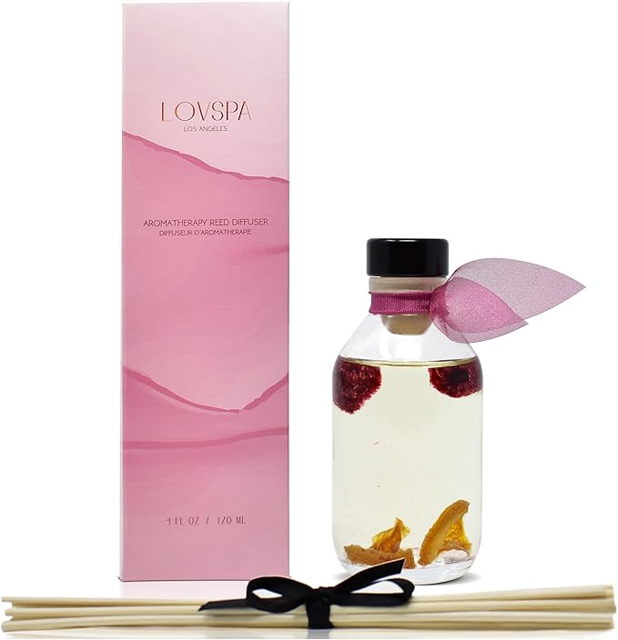 LOVSPA Reed Diffuser Set, Hawaiian Breeze Scented Oil Diffuser with Sticks, Home Fragrance Accessories for Bathroom Shelf Decor, Aroma Diffusers for Home or Office Desk, USA Made-Ruum Studio Home