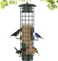Squirrel Proof Bird Feeder,Metal Mesh Bird Feeders for Outdoors Hanging,Gravity Protection Squirrel Proof Wild Bird Feeders with Finch Cardinal Chickadee,3LB Large Capacity,Green-Ruum Studio Home