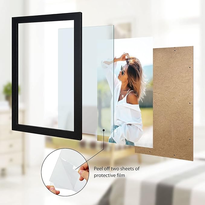 VCK Poster Frame 11x17 Set of 3, Wood Black Picture Frame, Wall Gallery Photo Frames, 3 Pack-Ruum Studio Home