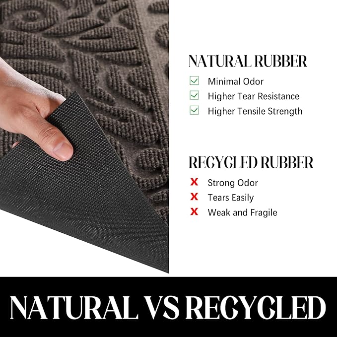 Yimobra Door Mat Indoor Outdoor Entrance, Non Slip Welcome Front Doormats, Heavy Duty Rubber Backing, Stain and Fade Resistant, Low Profile, Easy Clean Patio Garage Floor Mats, 47 x 32, Brown-Ruum Studio Home