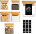 ComSaf Spice Jars with Labels 4 oz 6Pack, Small Spice Containers Starter Set, Glass Seasoning Jars with Lids, Square Seasoning Containers for Salt, Pepper, Chili Powder, Sugar, Ginger Ground, Cumin-Ruum Studio Home