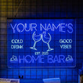 Personalized Bar Signs with Your Name for home wall light up with personalized pub name, man cave accessories, beer themed neon customizable lighted sign-Ruum Studio Home