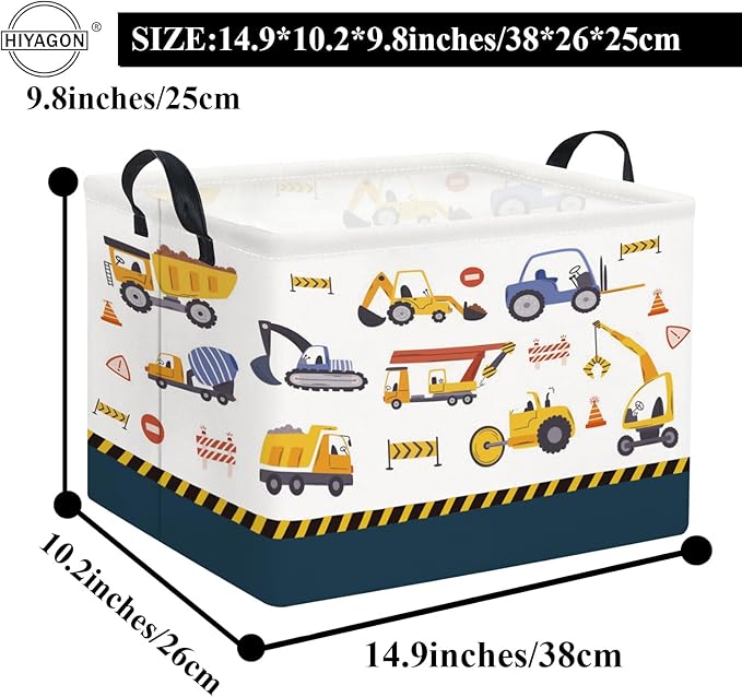 HIYAGON Rectangular Car Basket Kids Baby Storage Basket Toy Storage Bin Organizer Box Car Room Decor(Vehicle)-Ruum Studio Home