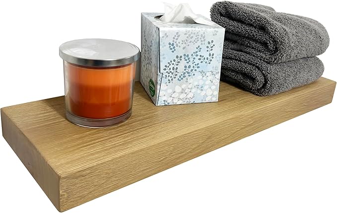 joelsantiques 24 Inch Wooden Floating Shelves for Wall - 24x8x2 in - Made of Natural Wood - Short Heavy Duty Rustic Wall Shelves for Bedroom - Perfect for Living Room, Kitchen - Beige-Ruum Studio Home