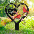 Personalized Cemetery Memorial Metal Stakes, Cardinals Memorial Grave Markers,Graden Decorations for Loss of Mother Father, Outdoor Sympathy Decor Gift-Ruum Studio Home