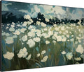 SIGNWIN 46"x60" Extra Large Framed Wall Art White Wildflower Field in Impressionist Style, Soft Floral Landscape for Home Living Room Bedroom Decor (Frame Assembly Required)-Ruum Studio Home