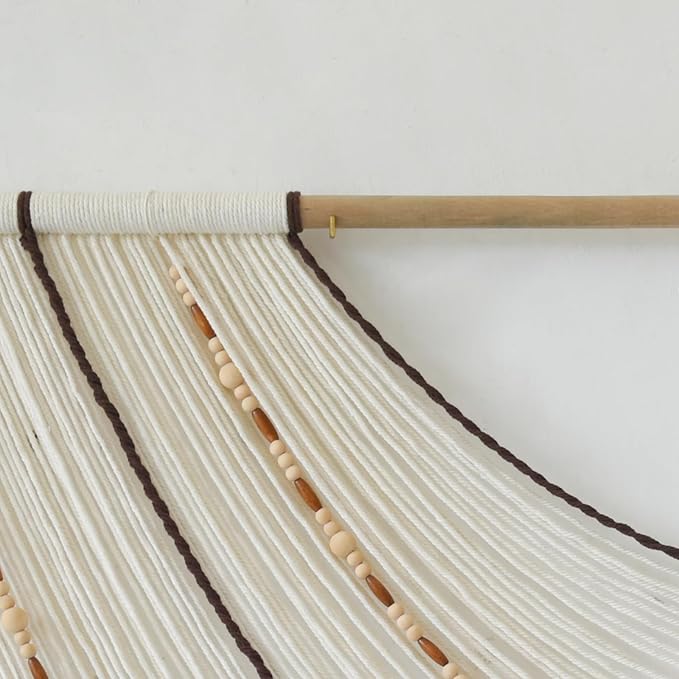 Macrame Wall Hanging Handcrafted Boho Wall Decor Bead Woven Wall Hanging for Bedroom, Living Room, Entryway, Farmhouse or Nursery Bohemian Home Aesthetic 57"x35"-Ruum Studio Home