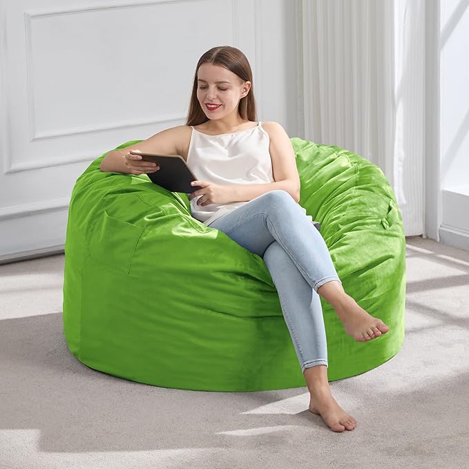 Hobestluk 3FT Bean Bag Chair Giant Bean Bag Chairs for Adults Large Bean Chairs with Removable Cover, Beanbag Chair with Filler, Adult Bean Bag Chairs for Living Room, Bedroom-Ruum Studio Home