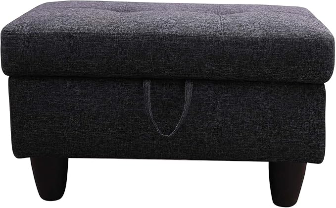 Ottoman Rectangular Storage Ottoman Bench, Footrest Stool Footstool with Lid for Living Room, Bedroom, Entryway, Brown, 28.5"x19"x17.5"-Ruum Studio Home