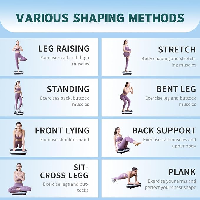 Vibration Plate Exercise Machine - Fitness Platform Vibration Plate for Lymphatic Drainage, Whole Body Shaker Machine Helps Weight Loss & Shaping, Workout Power Waver Vibrate for Women Men-Ruum Studio Home