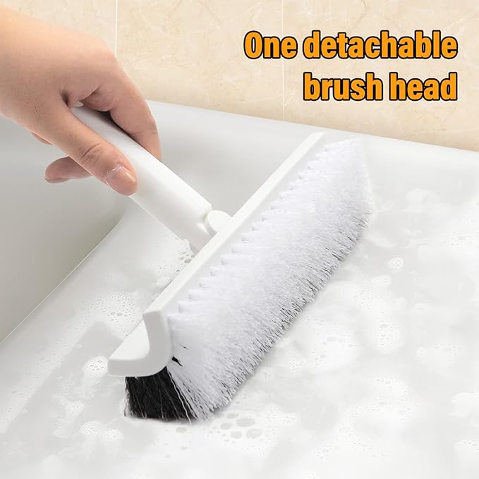 Scrub Brush Floor Brush with Long Handle,Double-Sided V-Shaped Scrub Brush，Shower Floor Scrubber for Cleaning, Tile Scrub Brush with Stiff Bristles, 52'-Ruum Studio Home
