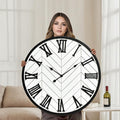 30 Inch Large Wall Clock Farmhouse Style - White Silent Non-Ticking Rustic Decor for Living Room, Kitchen, Bedroom-Ruum Studio Home