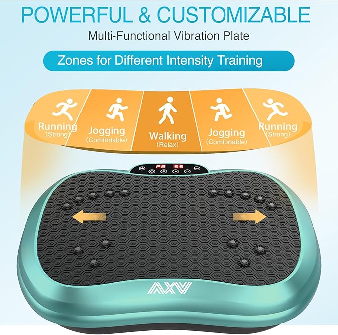 AXV Vibration Plate Exercise Machine Whole Body Workout Portable Mini Vibrate Fitness Platform Lymphatic Drainage Machine for Weight Loss Shaping Toning Wellness Home Gyms Workout (Mini)-Ruum Studio Home