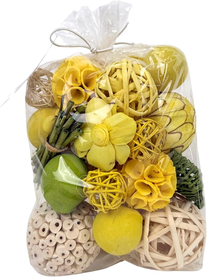 ANDALUCA Decorative Balls Bag Bowl Filler Home Decor (Yellow)-Ruum Studio Home
