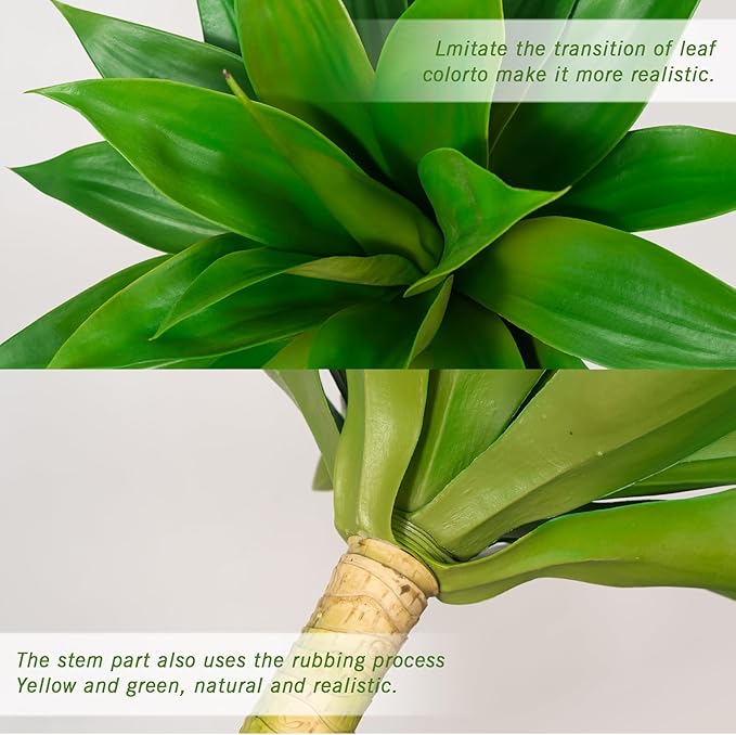 Artificial Agave Plants,Large UV Resistant Fake Agave Planters for Indoor and Outdoor Decorating Artificial Plants for Outdoors Plants(2Pack, 22")-Ruum Studio Home