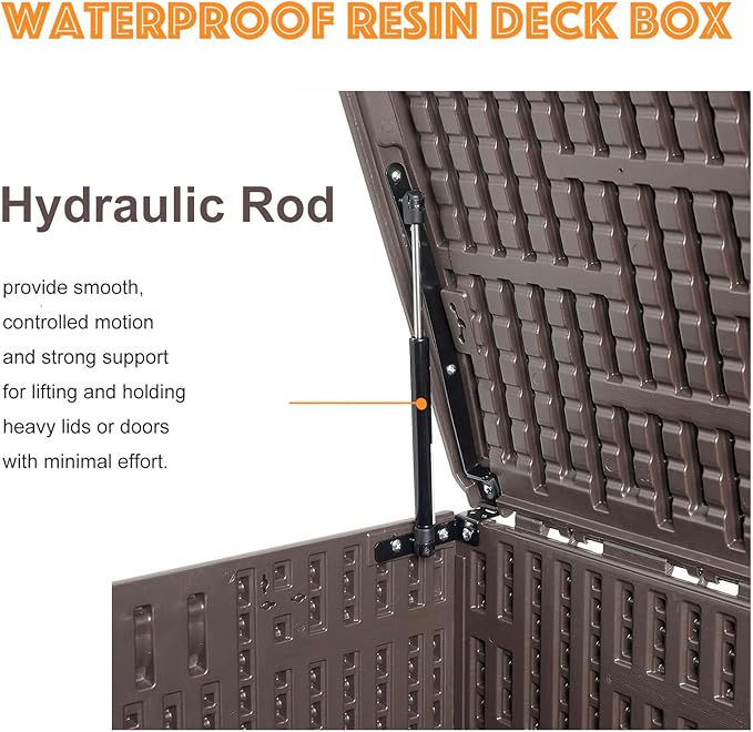 Alsophila150 Gallon Large Storage Box with Lid,Waterproof Outdoor Storage Container for Patio Furniture Cushions, Gardening Tools, Pool Accessories,Lockable Resin Deck Box with Smooth Hydraulic Lid-Ruum Studio Home