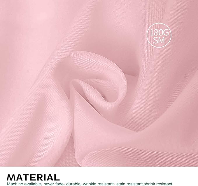 Surmente Pink Tablecloth 90 x 132-inch Rectangular Polyester Table Cloth for Weddings, Banquets, or Restaurants-Ruum Studio Home