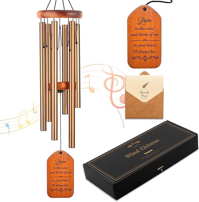 Memorial Gifts, 30" Wooden Sympathy Wind Chimes for Loss of Loved One, Memorial/Bereavement/Condolence/Funeral Gifts for a Loved One Mother Father Miscarriage-Ruum Studio Home