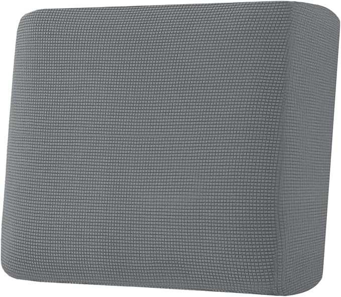 H.VERSAILTEX Super Stretch Individual Seat Cushion Covers Sofa Covers Couch Cushion Covers Slipcover Sets Thick Jacquard Textured Twill Fabric (1 Piece Chair Cushion Cover, Grey)-Ruum Studio Home