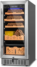 Electric Cigar Humidor, 15 Inch Upgraded Large Capacity Humidor Cabinet with Powerful Compressor, Digital LED Screen, Safety Lock, Smart Humidity & Temp Control, Gifts for Men-Ruum Studio Home