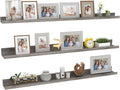 Giftgarden 47 Inch Gray Floating Shelves for Wall Mount, Grey Wood Wall Shelf Ledge for Bathroom Bedroom Living Room Kitchen Storage, Set of 3 Different Sizes-Ruum Studio Home