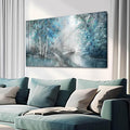SOUGUAN Landscape Art Posters Blue Pictures Wall Decor Grey Forest Wall Prints Botanical Artwork for Dining Room Bedroom 20"x 40" Contemporary Wall Art-Ruum Studio Home