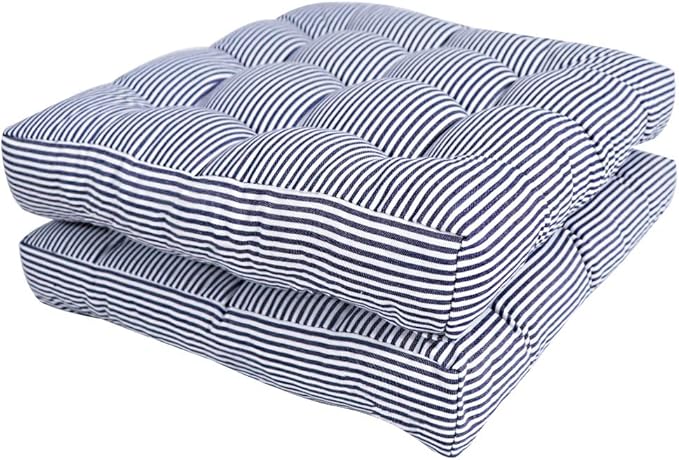 Tiita Chair Cushions 22"x22" Square Windows Pad for Adults Seating Pillows Set of 2, Blue-Ruum Studio Home