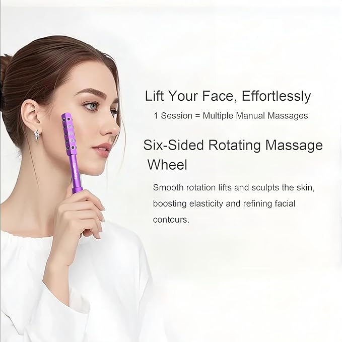 Beauty Sculptor Roller – 30 Germanium Massage Nodes for Facial Massager & Glow | Compact Beauty Tool for Lifting and Skin Care,Facial Roller (Purple, 1 PCS)-Ruum Studio Home