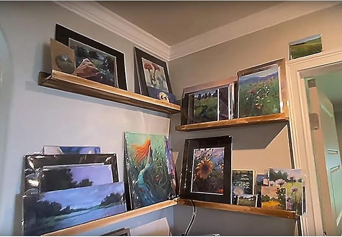 AZSKY 24" Floating Wall Ledge Shelf Wood Picutre Shelf Wall Mounted Nursery Kids Bookshelf Spice Rack Bathroom Storage Shelves Display Organizer Set of 2-Ruum Studio Home