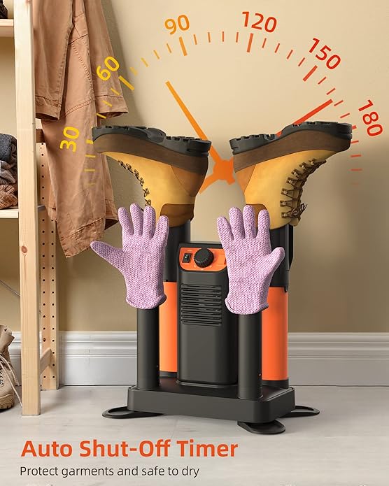 Boot Dryer Shoe Dryer, Glove Dryer & Boot Warmer with Heat Blower, Ski Boot Dryer with Adjustable Tubes & Timer, Ultra Silent, Quick Drying for Work Boots, Ski Boots, Sneakers, Gloves, Hats, Helmets-Ruum Studio Home