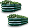 Gardmax 2 Pack Galvanized Raised Garden Bed, Lightweight Planter Boxes Outdoor with Easy Assembly, Large Garden Bed for Vegetables, Fruits, Flower Dark Green-Ruum Studio Home