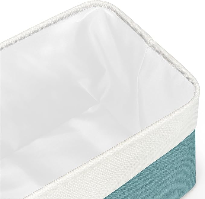 Kntiwiwo Foldable Storage Bins 15" x 10" x 9.5" Fabric Storage Basket Cube with Handles Large Linen Closet Organizer Bins for Organizing Shelf Home, Set of 3, Teal-Ruum Studio Home