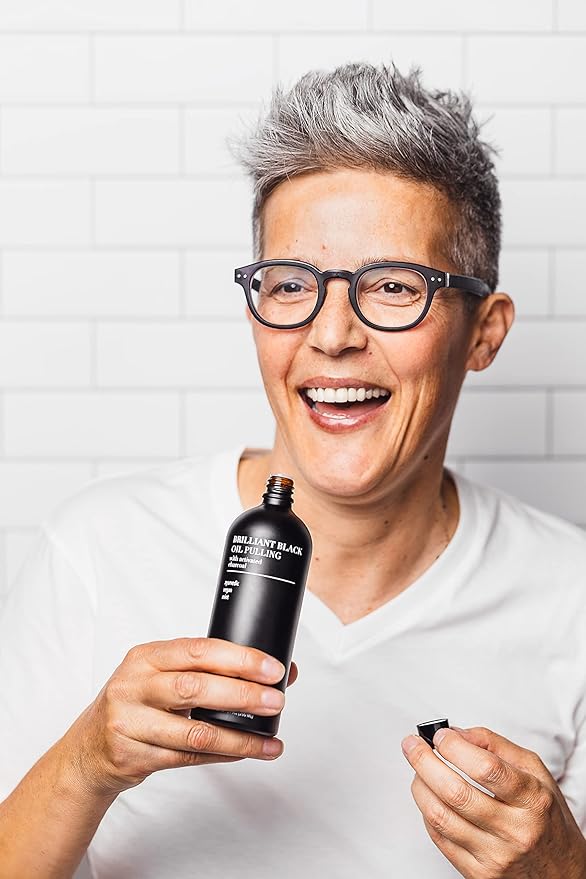 Terra & Co.® Brilliant Black® Oil Pulling Mouthwash | Natural Oil Rinse with Vitamin E for Strong Gums & Healthy Teeth | Fluoride-Free, Made in USA | 6.75 oz-Ruum Studio Home