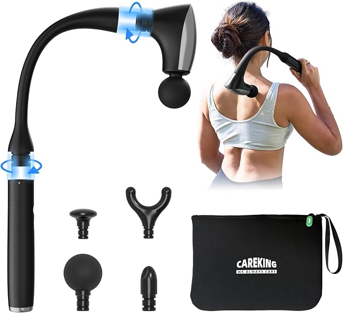 2-in-1 Detachable Muscle Massage Gun Deep Tissue with 20'' Extension Handle, Back and Neck Massager for Pain Relief, Handheld Massager for Shoulder Lower Back Leg Waist, FSA-HSA Eligible-Ruum Studio Home