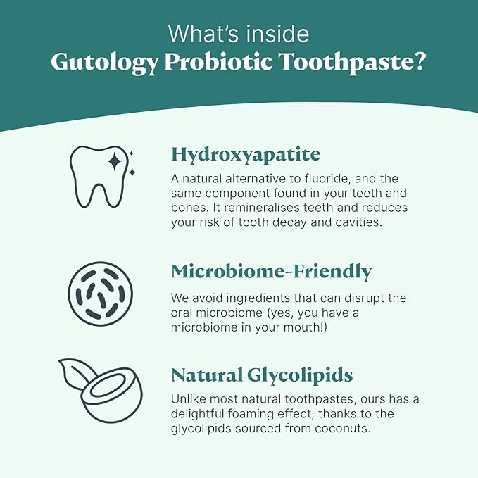 Natural Probiotic Hydroxyapatite Toothpaste Fluroide Free Toothpaste 120ml 4.2 Oz Remineralising Suitable for Adults & Children Helps Sensitive Teeth and Whitening Wild Mint Flavour-Ruum Studio Home