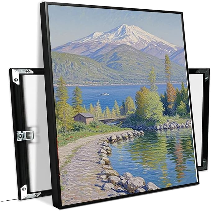 Color harmony mountain scenery blue sky lake wall painting suitable for living room natural scenery painting suitable for bedroom home decoration-Ruum Studio Home