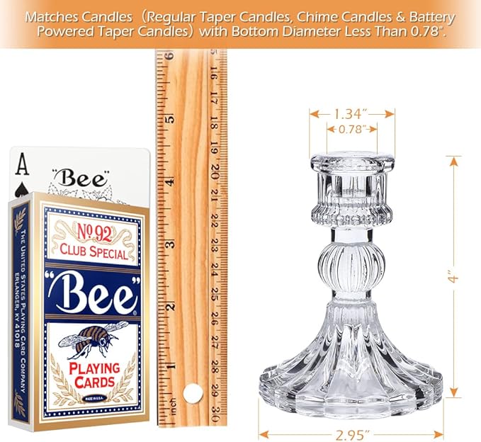 Candlestick Holders Set, 4" H Taper Candle Holders Bulk, 12Pcs Glass Candle Holders for Wedding, Festival, Party & Windowsill Decor-Ruum Studio Home