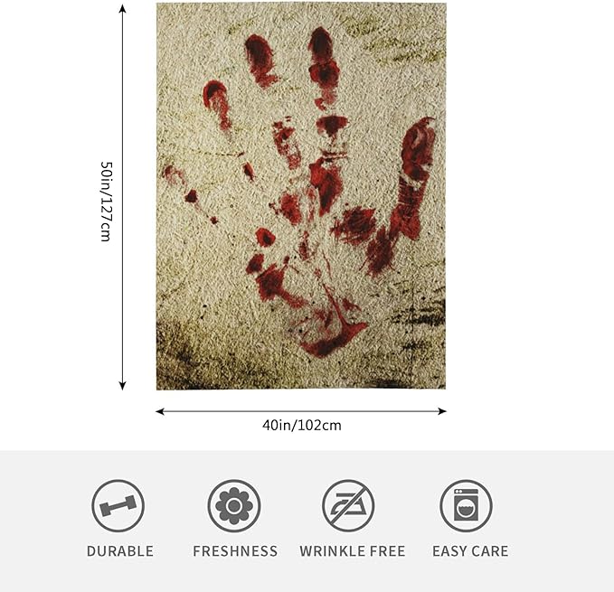 HGOD DESIGNS Bloody Hand Flannel Fleece Bed Blanket Throw Blanket Lightweight Cozy Plush Blanket for Bedroom Living Rooms Sofa Couch 40"x50"-Ruum Studio Home