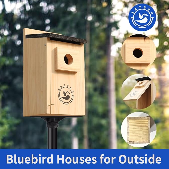 2 Pack Bird Houses for Outside,Bird House kit,Hummingbird House,Blue Bird House Outdoor Wren Swallow Finch-Ruum Studio Home