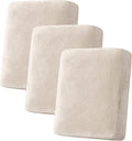 H.VERSAILTEX Velvet Stretch Couch Cushion Cover Plush Cushion Slipcover for Chair Loveseat Sofa Cushion Furniture Protector Seat Cushion Sofa Cover (3 Piece Sofa Cushion Covers, Ivory)-Ruum Studio Home