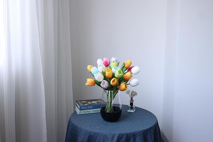 Buart Spring-Colors Tulip Flowers Artificial Luxury Big Tulip Valentine's Day Mother's Day Easter Home Kitchen Wedding Decorations(11pcs)-Ruum Studio Home