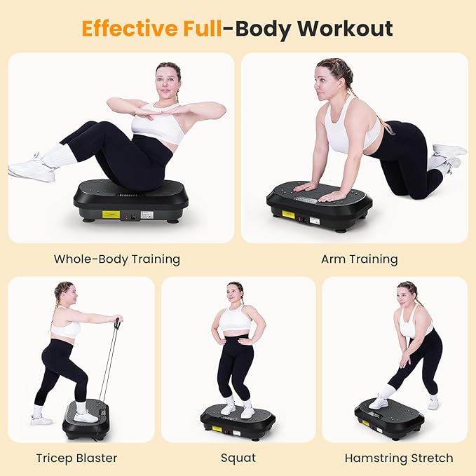 Vibration Plate Exercise Machine with Magnetic Acupoints, Lymphatic Drainage Vibrating Plate with 9 Modes & 120 Adjustable Speeds, 400 Lbs Capacity Whole Body Vibration Platform for Women Men-Ruum Studio Home