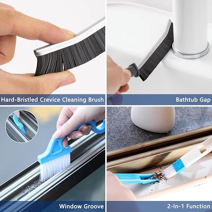 14Pcs Small Crevice Cleaning Brush Set, Groove Gap Cleaning Tool for Cleaning Kitchen,Bathroom, Corner, Sink,Door,Window Track,Cup-Ruum Studio Home