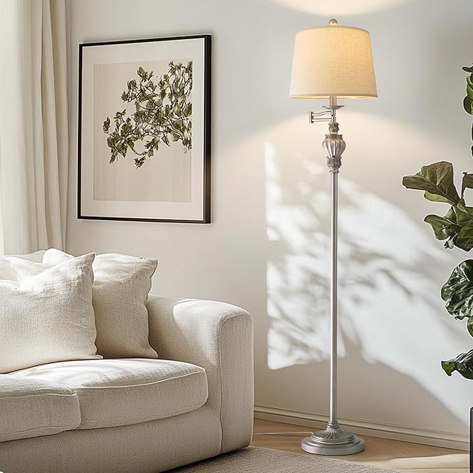61" Vintage Floor Lamp with 350° Adjustable Swing Arm, Tall lamp Standing Lamp for Living Room Bedside Bedroom Nightstand Retro Farmhouse Mid Century Lamp Light Home Décor Office Gifts-Ruum Studio Home