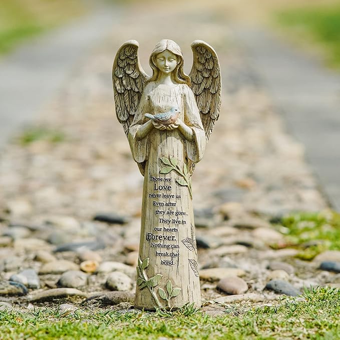 Topadorn Garden Statuary Outdoor Praying Angel Resin Figurines,Angel Collectible Sculptures,10" H-Ruum Studio Home