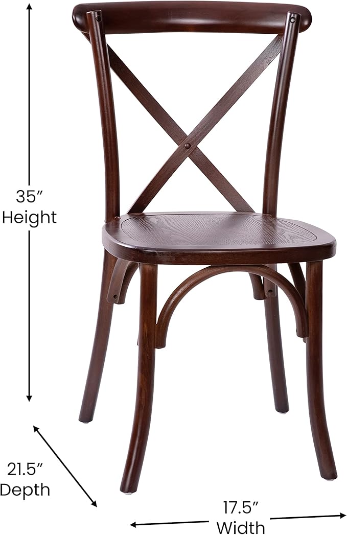 EMMA + OLIVER Walnut X-Back Chair-Ruum Studio Home