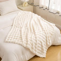 YUSOKI Luxury 3D Bubble Throw Blanket 5lb,All Ages,Home Decoration, (Ivory,90 * 90inches)-Ruum Studio Home