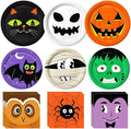 105PCS Halloween Paper Plates Ghosts Pumpkin Skull Spider Web Design for Halloween Party Decorations Supplies, Serves 30-Ruum Studio Home