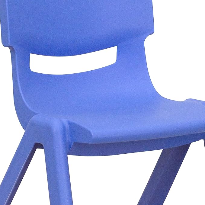 Flash Furniture Emmy Adjustable Classroom Activity Table with 6 Stackable Chairs, Plastic Activity Table for Kids, 23.625" W x 47.25" L, Blue/Gray-Ruum Studio Home