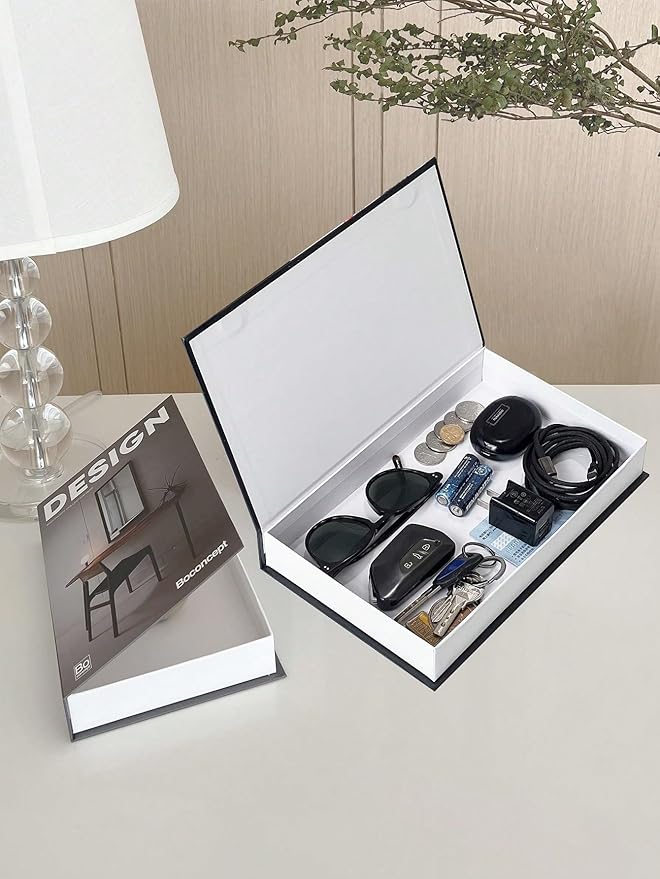 Decorative Storage Book Box – Hidden Storage for Remote Controls, Keys, and Small Items – Elegant Home Decor for Living Room, Bedroom, Coffee Table – Modern Style Faux Book Organizer (Welcome Home)-Ruum Studio Home